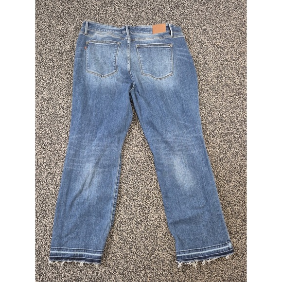 Judy Blue Jeans Womens 22W Dad Straight High Rise Stretch Raw Hem Ripped Denim - Picture 7 of 9